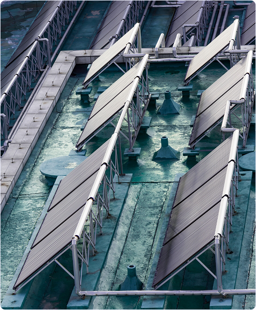 Solar panels installation over water